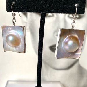 MABE PEARL Earrings Sterling Silver